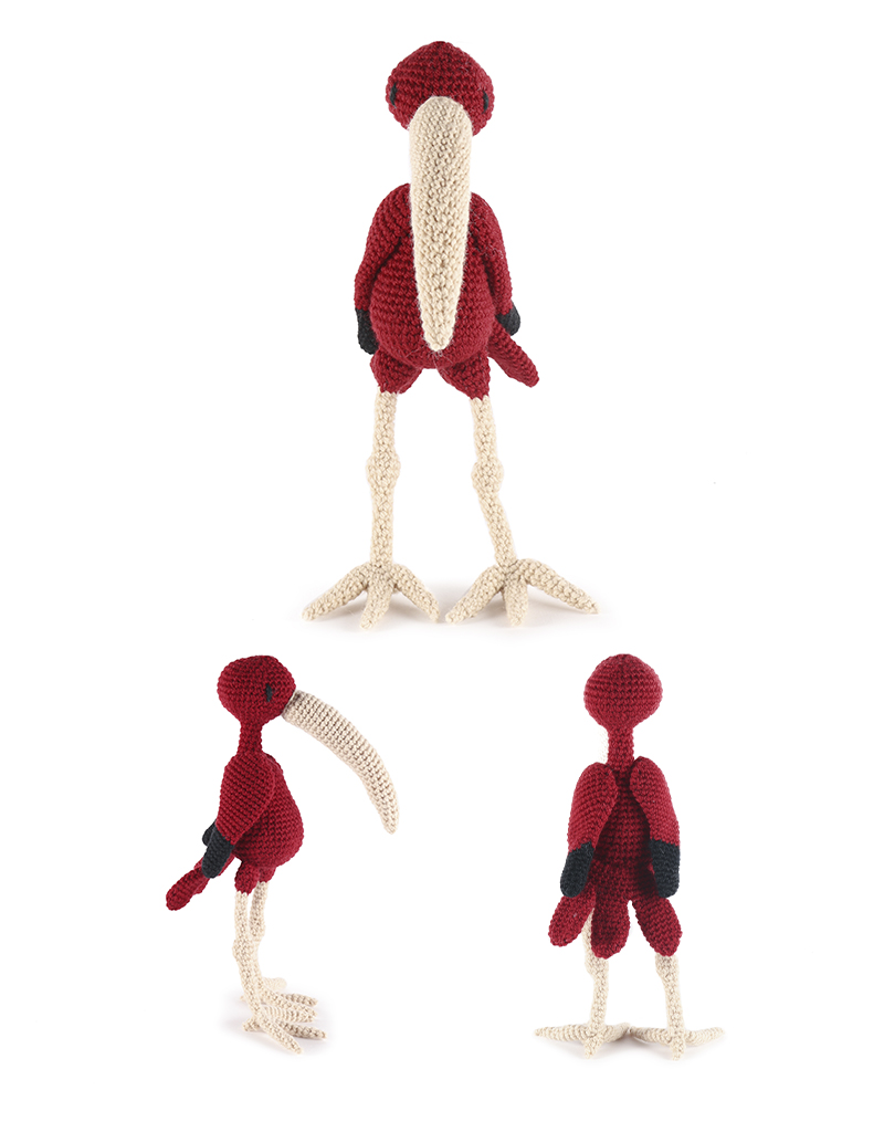toft ed's animal Elijah the Scarlet Ibis amigurumi crochet